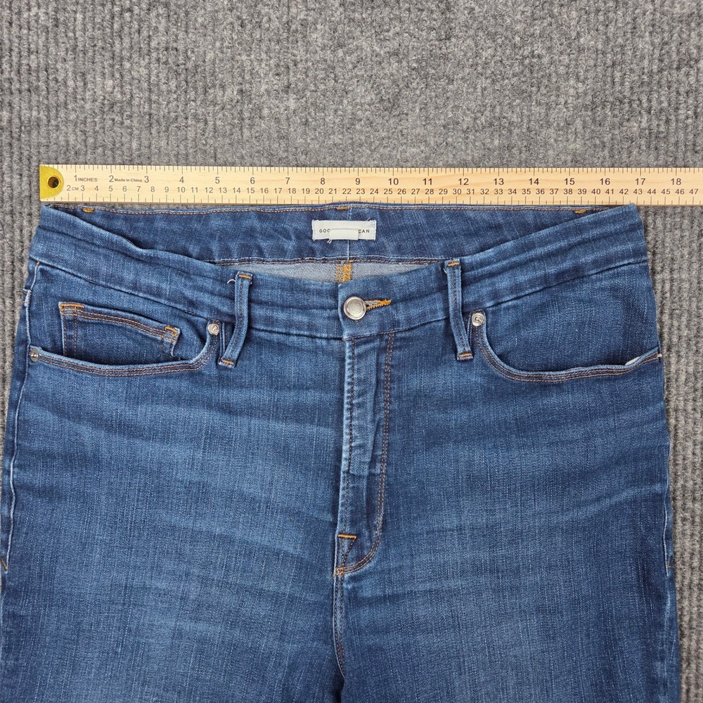 Good American Good Legs Flare Jeans Size 15 Blue High Rise‎ Stretch GLF270T - Picture 4 of 8